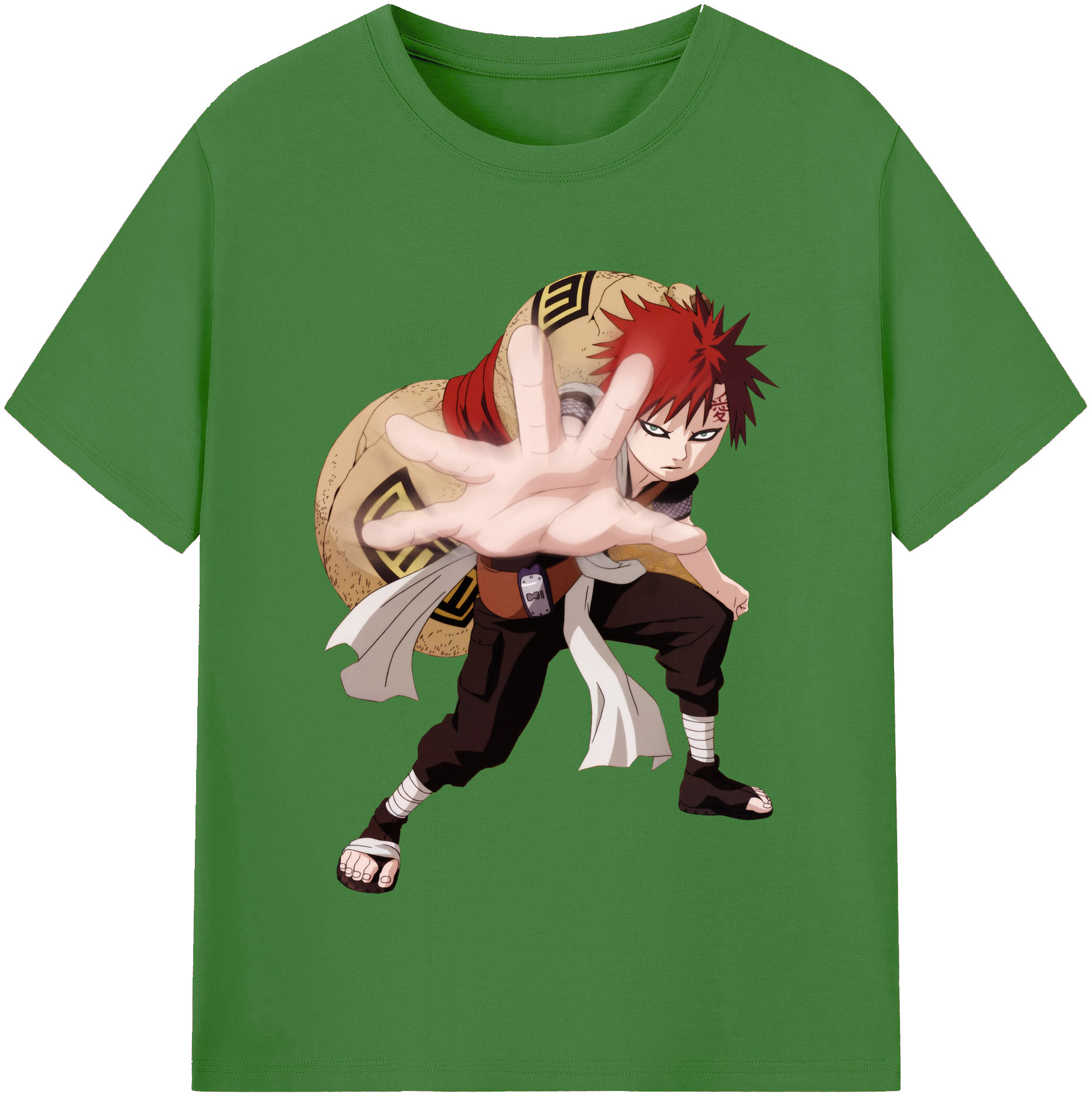 （画像用） NARUTO -ナルト- ガアラ Gaara レディースカジュアルプリントTシャツ（綿100％）